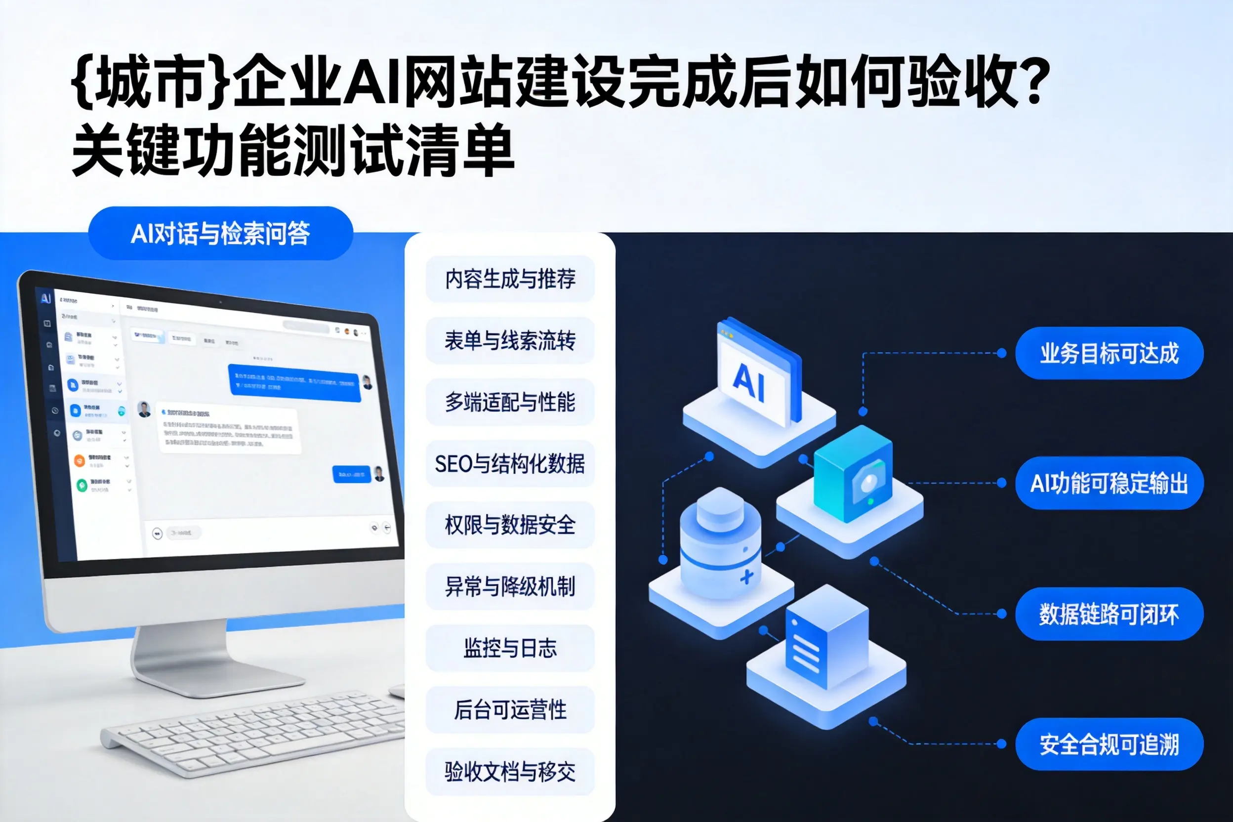 吐鲁番企业AI网站建设完成后如何验收?关键功能测试清单