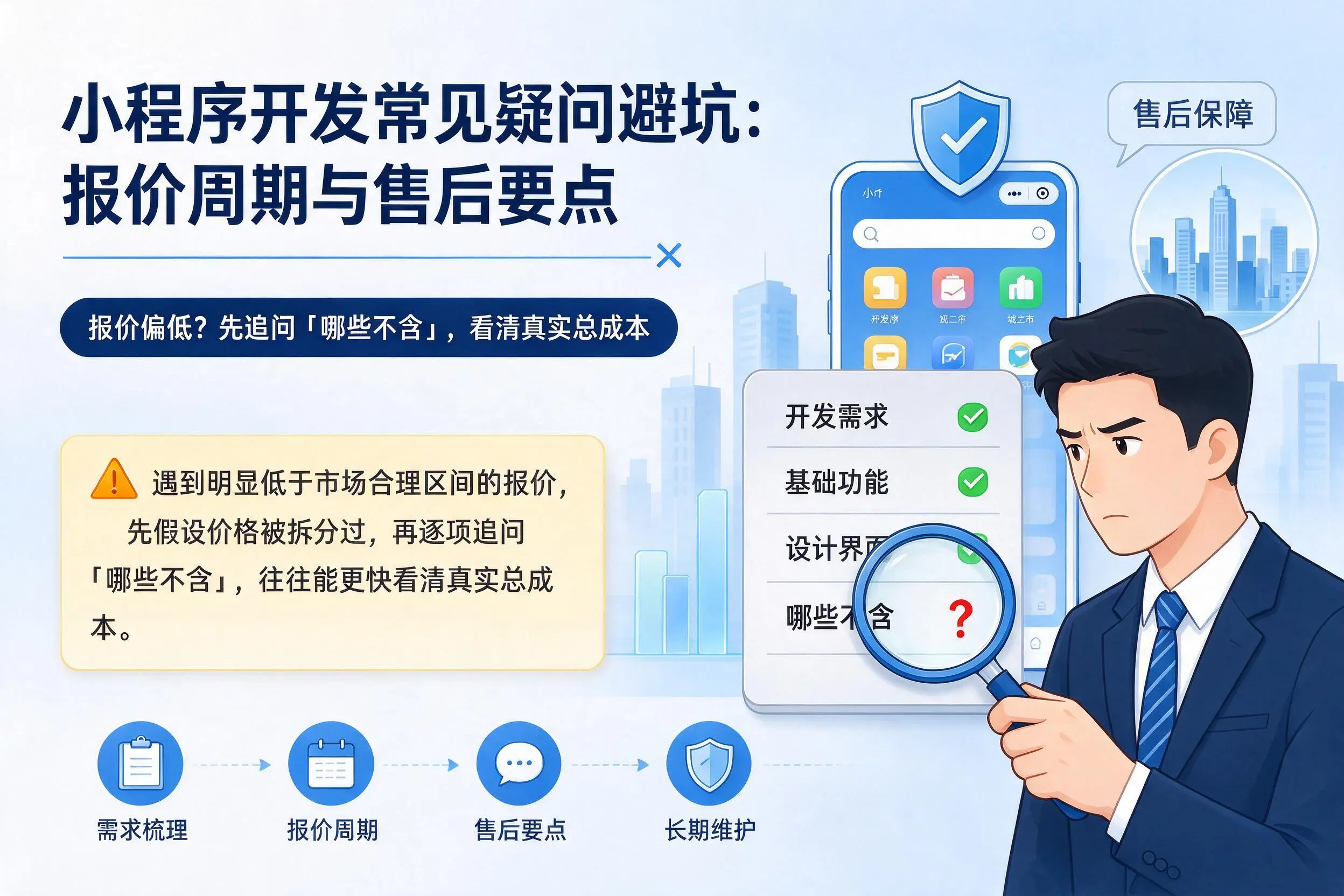 吐鲁番小程序开发常见疑问避坑：报价周期与售后要点