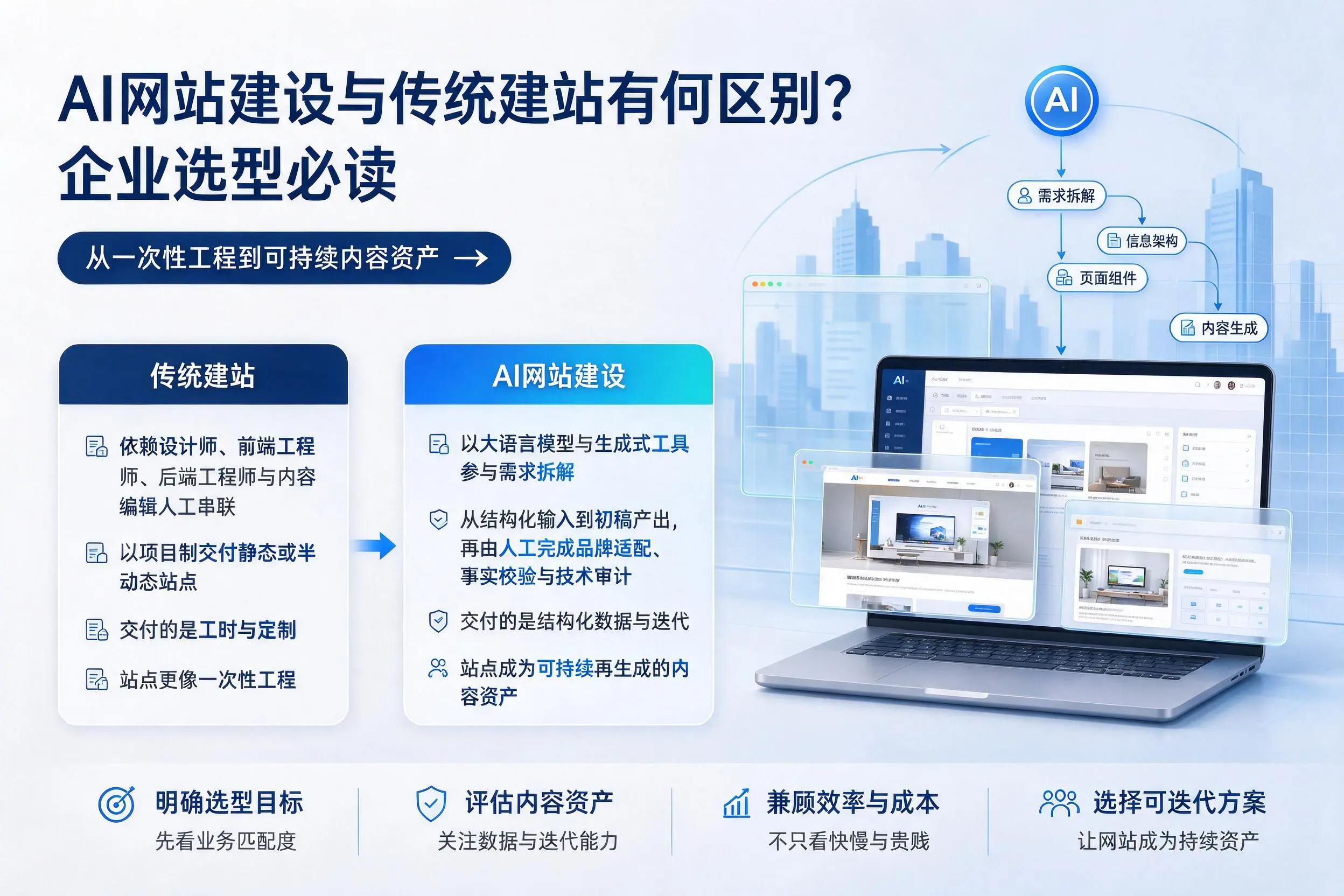 AI网站建设与传统建站有何区别?吐鲁番企业选型必读
