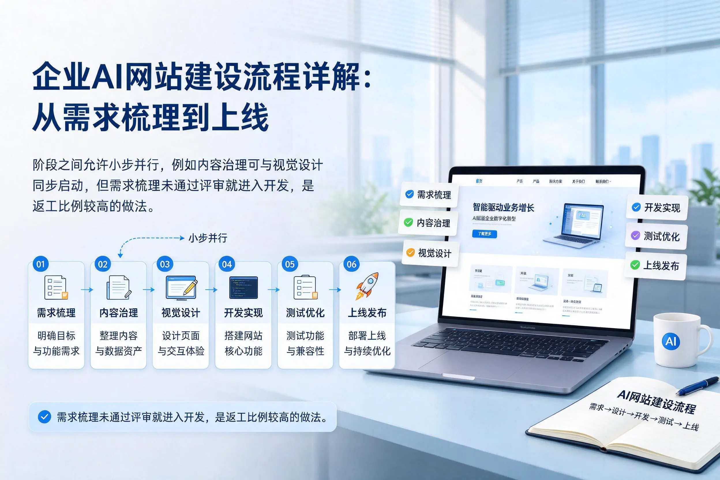 吐鲁番企业AI网站建设流程详解:从需求梳理到上线