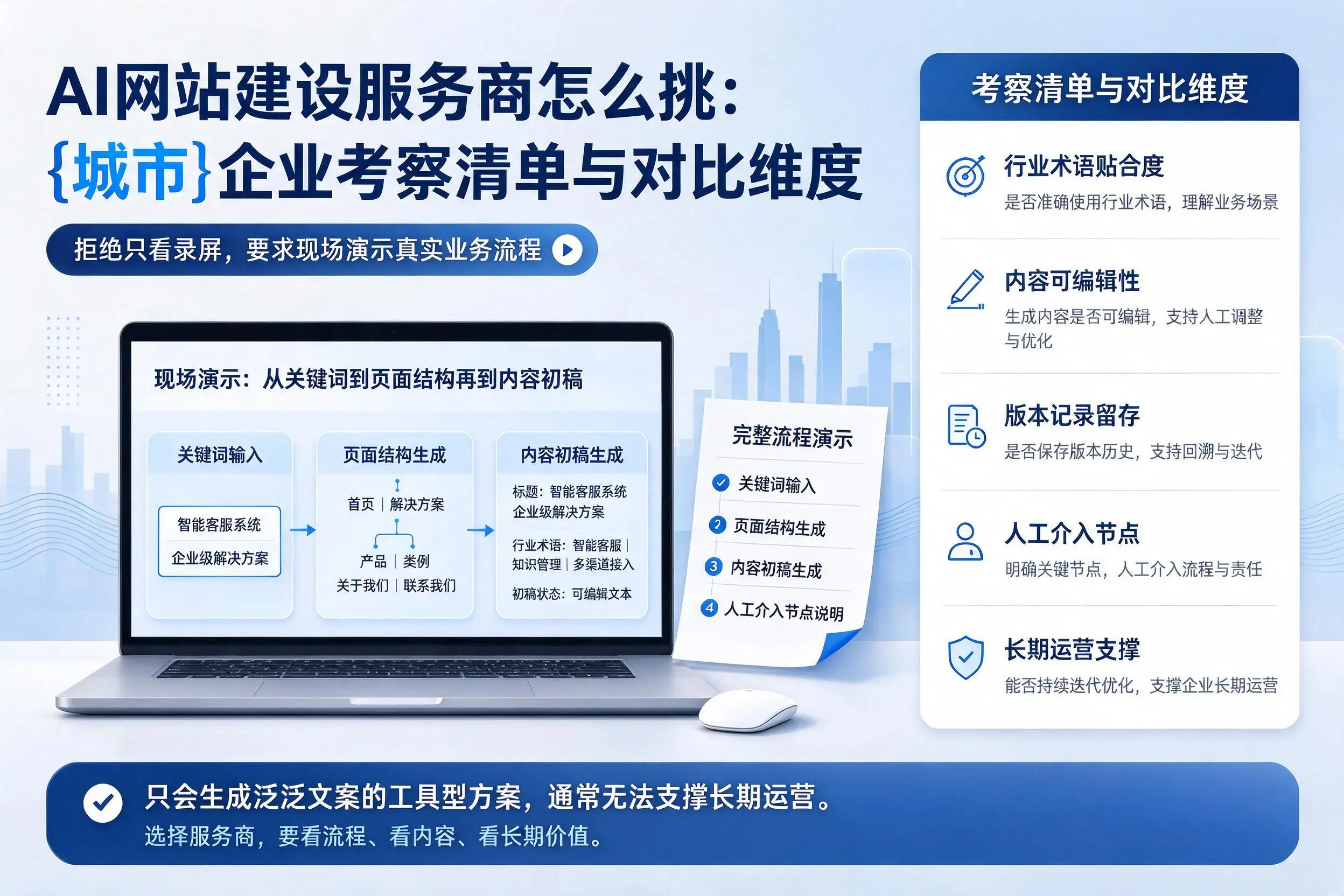 AI网站建设服务商怎么挑:吐鲁番企业考察清单与对比维度