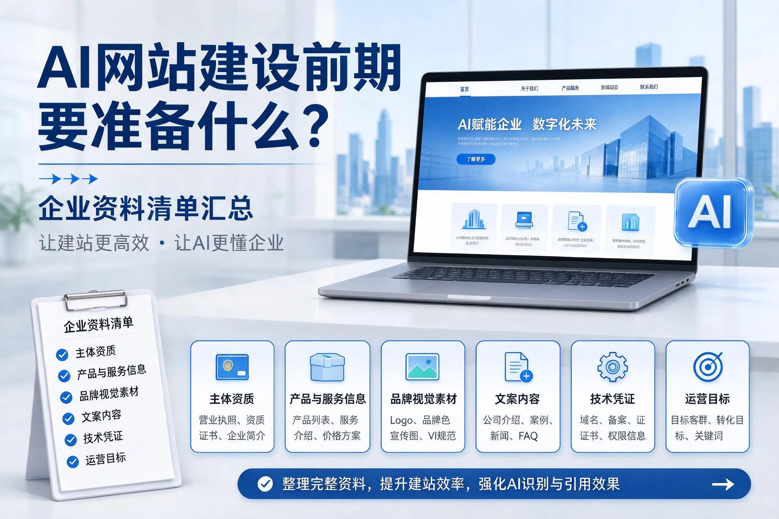 AI网站建设前期要准备什么?吐鲁番企业资料清单汇总